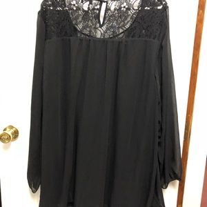 Chiffon and lace tunic